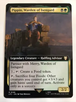 MTG Commander: LOTR Pippin, Warden of Isengard Extended Art 0146 NM Rare - Image 1