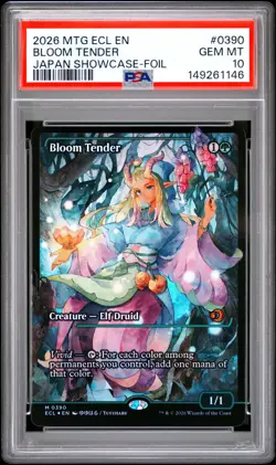 2026 MTG LORWYN ECLIPSED JAPAN SHOWCASE-FOIL #0390 BLOOM TENDER PSA 10 - Image 1