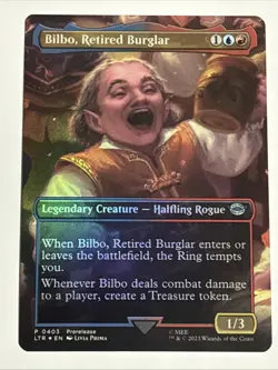 MTG Lord of the Rings Bilbo, Retired Burglar Borderless Foil 0403 NM - Image 1