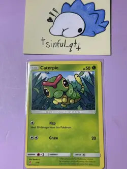 ERROR Miscut Caterpie 1/30 Pokemon Sun & Moon TCG Lycanroc Deck - Image 1