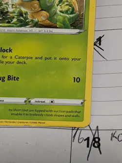 Pokemon TCG Caterpie Fusion Strike 001/264 With Square Top Corners Error - Image 4