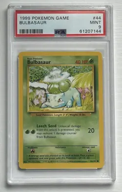 1999 Pokemon Base Set #44 Bulbasaur PSA 9 Mint - Image 1