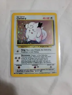 Clefairy 5/102 Holo Rare Base Set Unlimited Vintage WoTC Pokemon TCG - Image 1