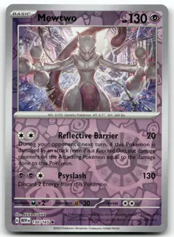 MEWTWO 150/165 RARE REVERSE HOLO 151 POKEMON NEAR MINT - Image 1