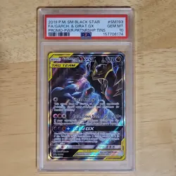 Garchomp & Giratina GX PSA 10 Gem Mint SM193 2019 Pokemon SM Promo Holo - Image 1