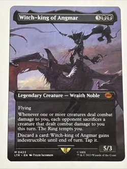 MTG Lord of the Rings Witch-king of Angmar Borderless 0423 NM Mythic - Image 1