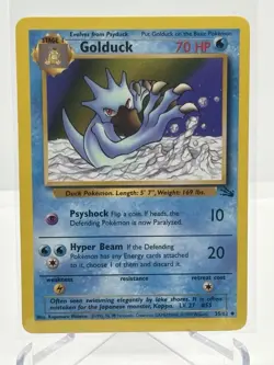 Pokemon TCG Golduck 35/62 Fossil Set WOTC Unlimited LP 1999 Vintage - Image 1