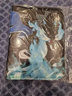 Binder New Pokemon CHARZARD BLUE DRAGON 200-400 Sleeves Zip Closure Waterproof - Image 1