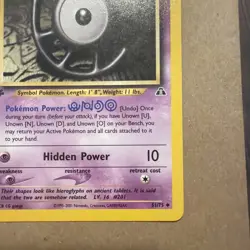 Pokemon TCG Unown [U] Neo Discovery 51/75 Regular 1st Edition Uncommon 0190 - Image 4
