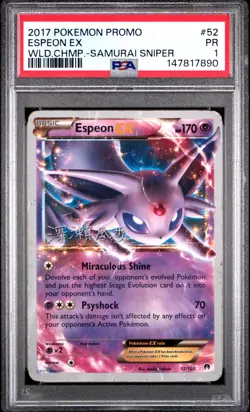 Espeon EX PSA 1 2017 Pokemon World Championships Promo #52 POP 1 - Image 1