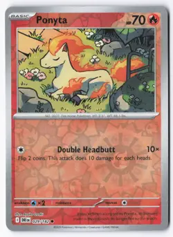 Ponyta 029/182 Destined Rivals Pokemon Common Reverse Holo NM - Image 1