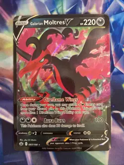 Pokemon TCG Galarian Moltres V Sword & Shield Chilling Reign 097/198 NM - Image 2