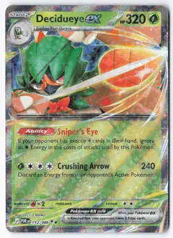 Decidueye ex 012/088 Perfect Order Pokemon Double Rare Holo NM - Image 1