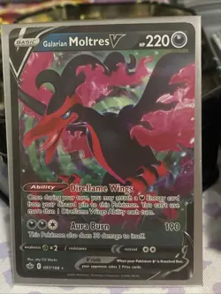 Pokemon TCG Galarian Moltres V 97/198 Ultra Rare Chilling Reign Trading Card - Image 1