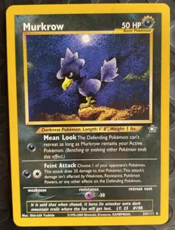 Pokemon Neo Genesis Unlimited Murkrow Rare 24/111 - Image 1