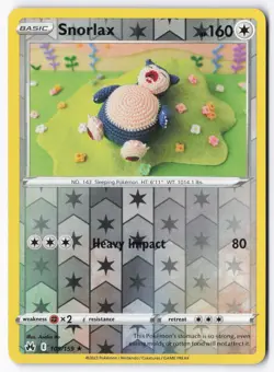 Snorlax 109/159 Crown Zenith Pokemon Rare Reverse Holo NM - Image 1