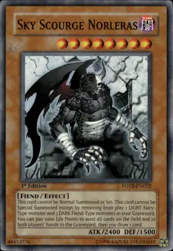 Sky Scourge Norleras - Super Rare 1st Edition FOTB-EN022 - NM - YuGiOh - Image 1