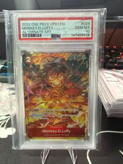 One Piece Monkey D. Luffy OP01-024 Alternate Art PSA 10 – Romance Dawn EN - Image 1