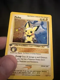 Pokemon TCG Trading Card Pichu 12/111 - 1st Edition - Neo Genesis Holo Rare - Image 4