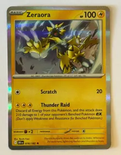 Zeraora 078/182 Rare Holo English DRI Destined Rivals Pokemon TCG Card NM - Image 1