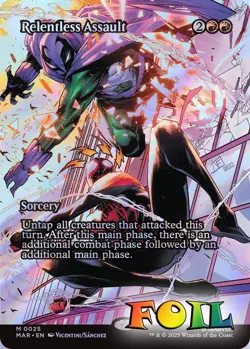 Relentless Assault Borderless 0025 MTG Marvel Universe Eternal Mythic NP Foil - Image 1