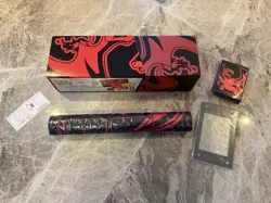 25th Anniversary Official Pokemon TCG Charizard Playmat, Sleeves, Frame, Box - Image 1