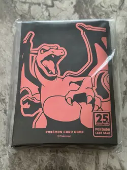 25th Anniversary Official Pokemon TCG Charizard Playmat, Sleeves, Frame, Box - Image 4