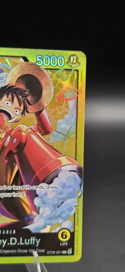 Monkey.D.Luffy ST29-001 Holo Foil Leader - One Piece TCG ST29 Egghead Yel. NM A7 - Image 3