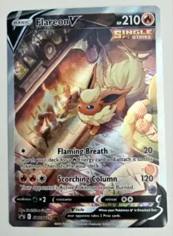 Pokemon TCG Flareon v Full Art SWSH179 Sword & Shield Black Star Promo - Image 1