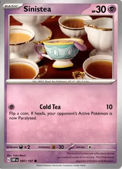 Sinistea 097/197 SV03: Obsidian Flames Pokemon Card TCG - Image 1