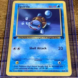 Pokemon Squirtle Card Shell Attack 50 HP Rare 1st Edition LP 1999-2000 - Image 1