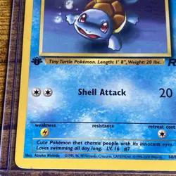 Pokemon Squirtle Card Shell Attack 50 HP Rare 1st Edition LP 1999-2000 - Image 5