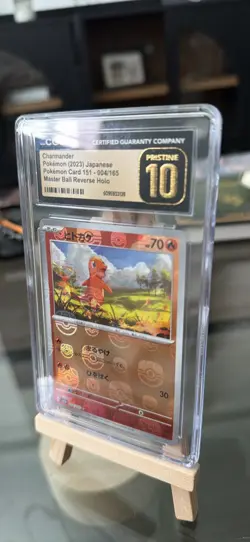 Pokemon Charmander 151 004/165 Japanese Master Ball Rev. Holo CGC 10 Card - Image 1