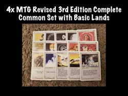4x MTG Revised 3rd Edition COMPLETE Common Set With Basic Lands 360 Cards NM LP - Image 1