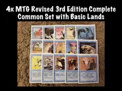 4x MTG Revised 3rd Edition COMPLETE Common Set With Basic Lands 360 Cards NM LP - Image 2