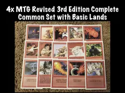4x MTG Revised 3rd Edition COMPLETE Common Set With Basic Lands 360 Cards NM LP - Image 4