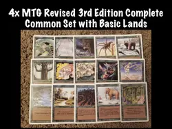 4x MTG Revised 3rd Edition COMPLETE Common Set With Basic Lands 360 Cards NM LP - Image 5