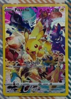 Pokemon Pikachu TCG Full Art Secret Rare Holo Card Crown Zenith 160/159 NM - Image 1