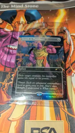Thanos Marvel X Magic The Gathering PSA Magazine Promo Swords to Plowshares Seal - Image 1