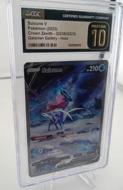 2023 POKEMON SWORD & SHIELD CROWN ZENITH #GG38 SUICUNE V CGC PRISTINE 10 - Image 2