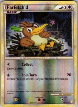 Pokemon TCG Farfetch'd 19/123 Heartgold & Soulsilver Reverse Holo LP - Image 1