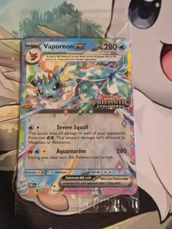 Pokemon TCG: Vaporeon ex 023/131 Stamped Prismatic Evolutions Surprise Box - Image 1