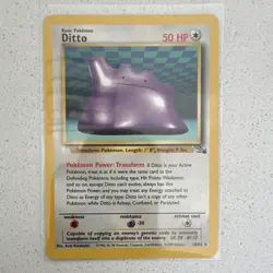 Ditto Pokemon Fossil Rare 18/62 Regular 50 HP Unlimited English Basic Kinebuchi - Image 1