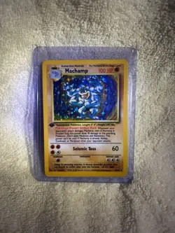 Pokemon TCG Machamp Holo Rare 1st Edition - Image 1