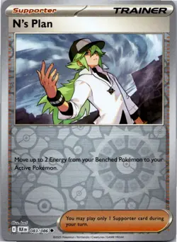N's Plan 083/086 Uncommon Black Bolt Pokemon Reverse Holo Near Mint - Image 1