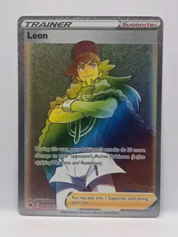 Leon 195/185 Secret Rare Rainbow Trainer Pokemon TCG NM - Image 1