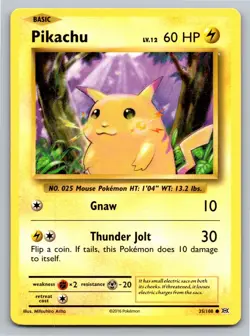 Pikachu 35/108 Common Evolutions Pokemon Lightly Played - Image 1