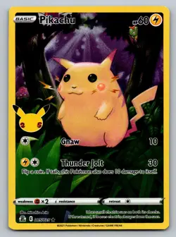Pikachu 005/025 Holo Rare Celebrations Pokemon Holo Lightly Played - Image 1