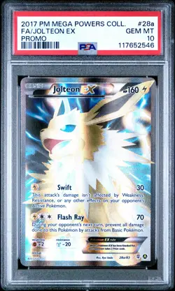 POKEMON MEGA POWERS JOLTEON EX #28A FULL ART PROMO PSA 10 GEM MINT #117652546 - Image 1