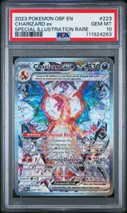 PSA 10 Charizard ex #223 Special Illustration Rare SIR Pokemon Obsidian Flames - Image 1